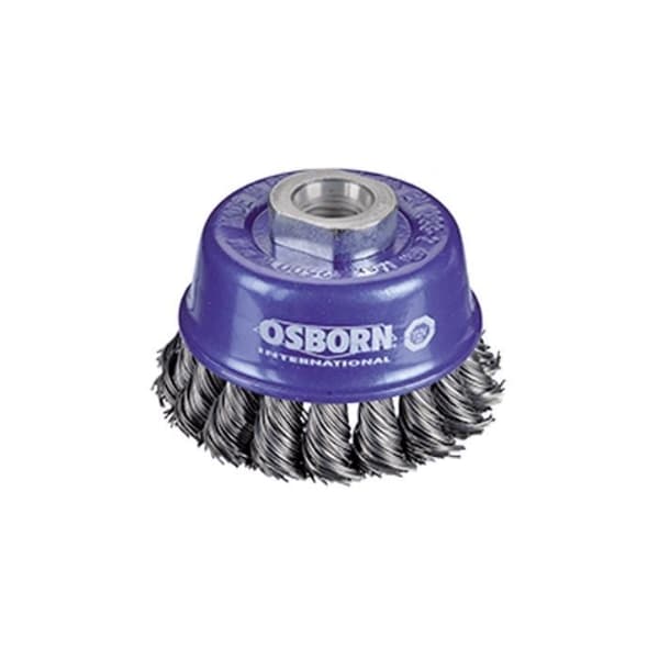 Skärborste, tvinnad ståltråd med gänga eller hål för vinkelslipar. Diameter 65 mm OSBORN 6081510002