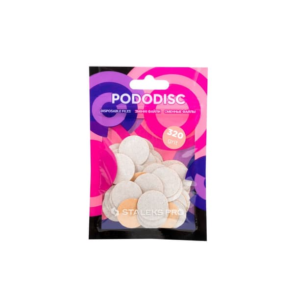 Staleks Pododisc -päällystysliinat, valkoiset, karkeus 320, 50 kpl