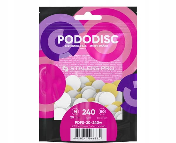 Staleks Pododisc Överlägg Vit Mjuk Bas M 240 grit 50 st
