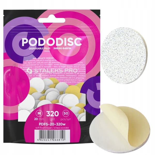Staleks Pododisc Överlägg Vit Mjuk Bas 320 Grit 50 st