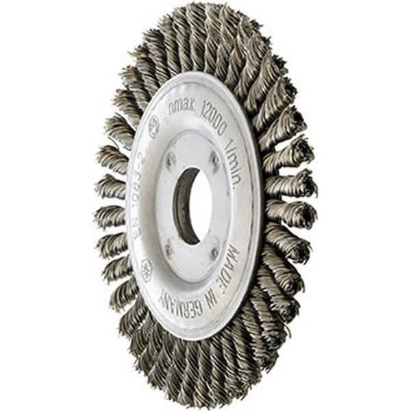 Cirkulär borste, tvinnad, mycket smal modell, borste Ø: 115 mm, Trådtjocklek 0,5 mm, Bredd. : arbetar 6 mm, Hastighet
