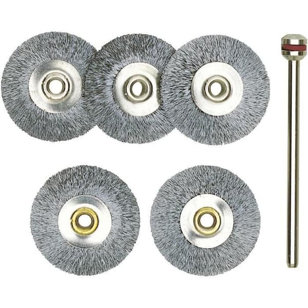 Set med 5 Proxxon Microm runda stålborstar...