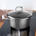 Miniatyrbild 3 av 3: Cecotec 24 cm pot made of high quality stainless steel, with riveted handles and glass tempered lid. It features 5 layers. A non-stick, double-layer
