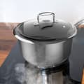 Miniatyrbild 3 av 3: Cecotec 16 cm casserole pot made of high quality stainless steel, with stainless-steel riveted handle and glass tempered lid. It features 5 layers. A