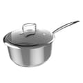 Miniatyrbild 1 av 3: Cecotec 16 cm casserole pot made of high quality stainless steel, with stainless-steel riveted handle and glass tempered lid. It features 5 layers. A