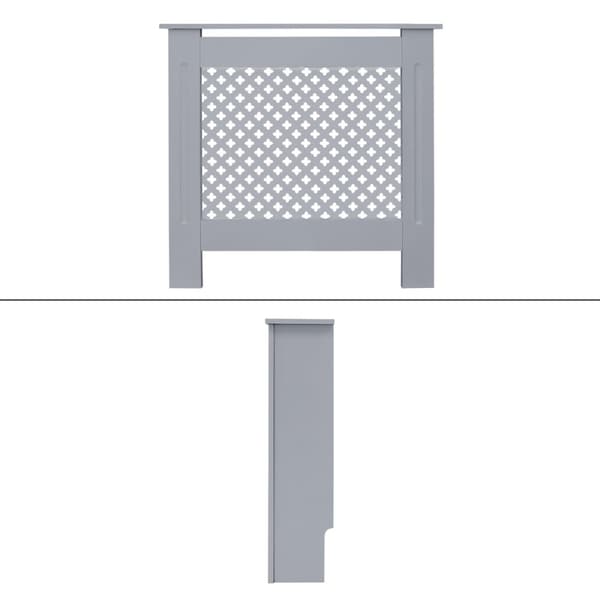 ML Design Radiatorbeklädnad med bikakemönster 78x19x82cm Grå Tillverkad av MDF Lackerad För Sovrum