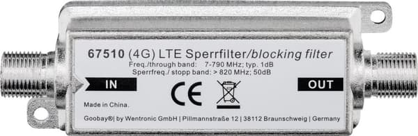 LTE/4G blokkeringsfilter, F hunn - F hunn