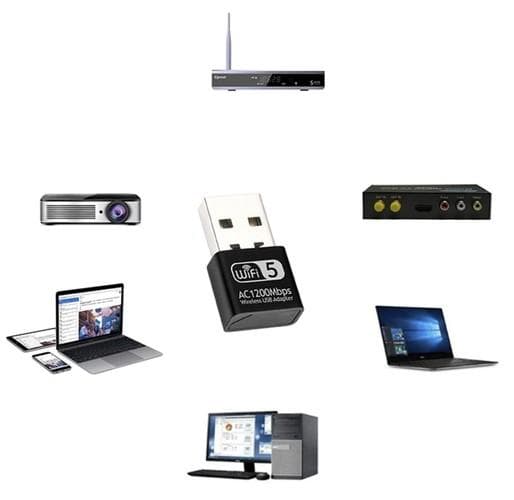 Wifi Adapter USB - 2,4 GHz / 5 GHz - 1200 mbit