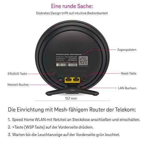 Deutsche Telekom Speed Home WLAN - trådløs router - 2-ports switch - GigE - 802.11a/b/g/n/ac/ax - dual-band - vægmonterbar (40823475)