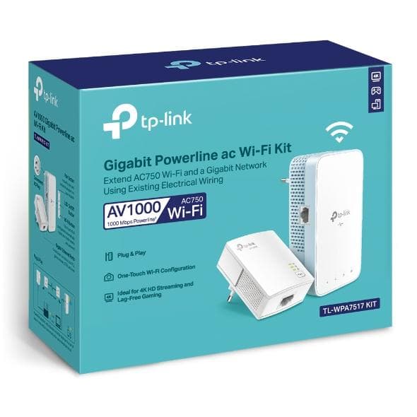 TP-LINK TL-WPA7519 KIT - 1000 Mbit/s - IEEE 1901, IEEE 802.3, IEEE 802.3ab, IEEE 802.3u - Wi-Fi 5 (802.11ac) - 802.11a, 802.2.11b, 802.11b, 802.11n),W