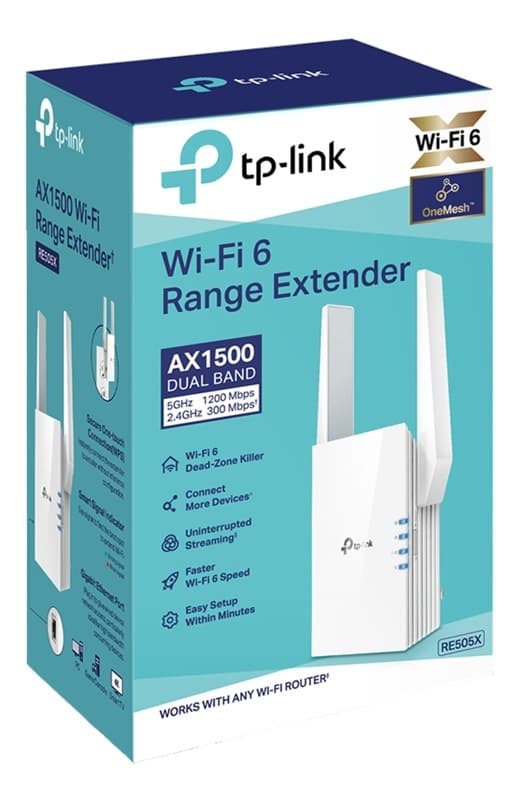 AX1500 Wi-Fi 6 Range Extender, Broadcom 1,5 GHz Tri-Core CPU, veggplugg