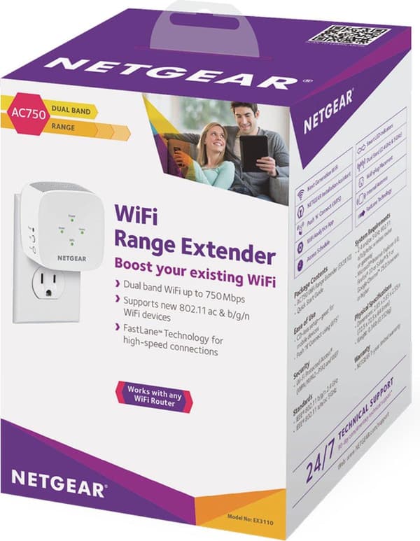 NETGEAR EX3110 - Wi-Fi Range Extender - Wi-Fi 5 - 2,4 GHz, 5 GHz