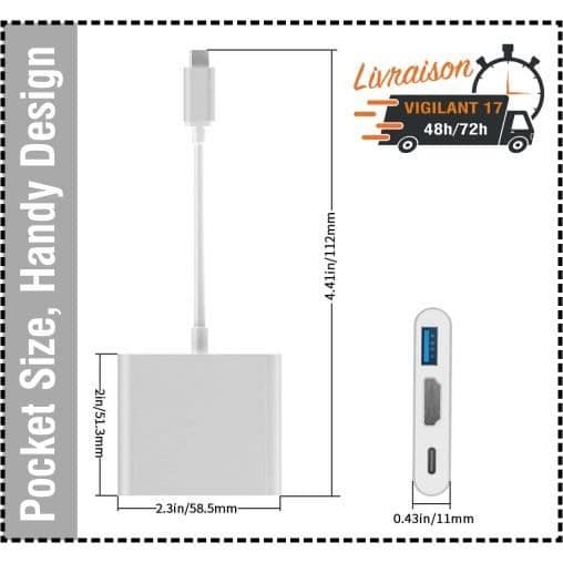 USB 3.0 Typ C USB-C till HDMI-adapter för Apple New Macbook Kompatibel med HDMI