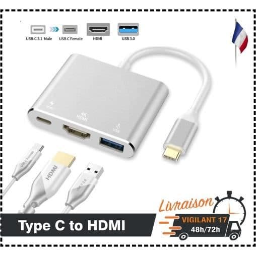 USB 3.0 Typ C USB-C till HDMI-adapter för Apple New Macbook Kompatibel med HDMI