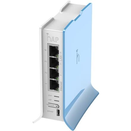 MikroTik | RB941-2nD-TC hAP Lite | Tukiasema | 802.11n | 2,4 GHz | 10/100 Mbit/s | Ethernet LAN (RJ-45) -portit 4 | MU-MiMO Kyllä Sininen, Valkoinen
