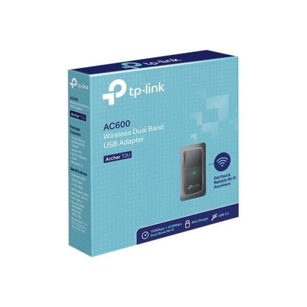 TP-Link Kraftfull WiFi-dongel AC 600 Mbps, Archer T2U USB wifi-adapter, wifi-dongel, Windows 11/10/8.1/8/7/XP, Mac OS