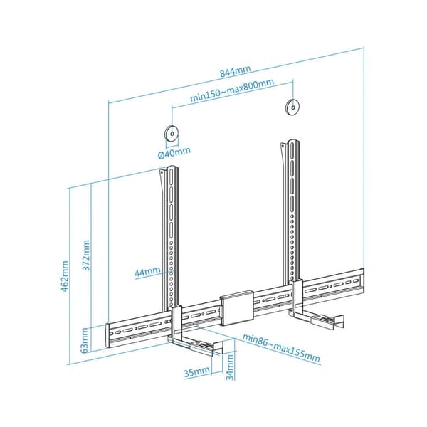 TV-holder TooQ Sort