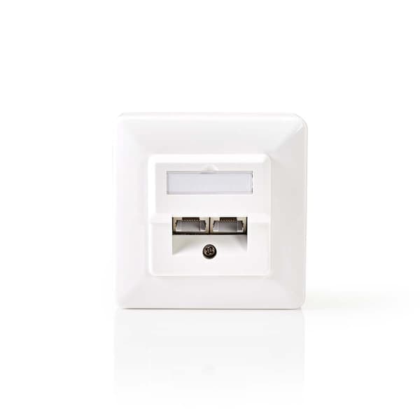 Nedis Nettverksveggboks | I veggen | 2-Port port(s) | CAT5e | Rett | Hunn | Gull belagt | ABS | Hvit | Boks