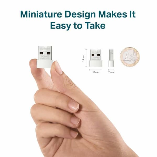 Nano N150 WiFi Key - MERCUSYS - MW150US - USB 2.0 - 2.4 GHz - Enkel installation