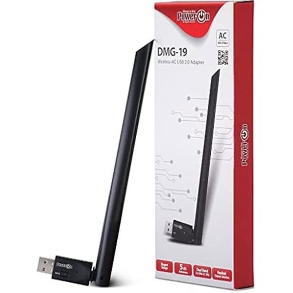 WLAN-adapter - INTER-TECH - DMG-19 - 600 Mbps - USB - Förbättrad räckvidd Svart