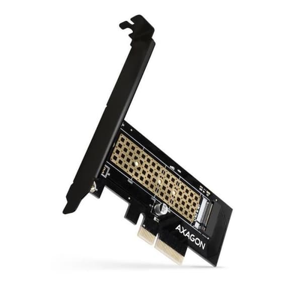 AXAGON ECO PCEM2-N PCIE NVME M.2 Adapter PCI-Express x4 Intern Adapter för anslutning av NVMe M.2 SSD på Svart, Guld