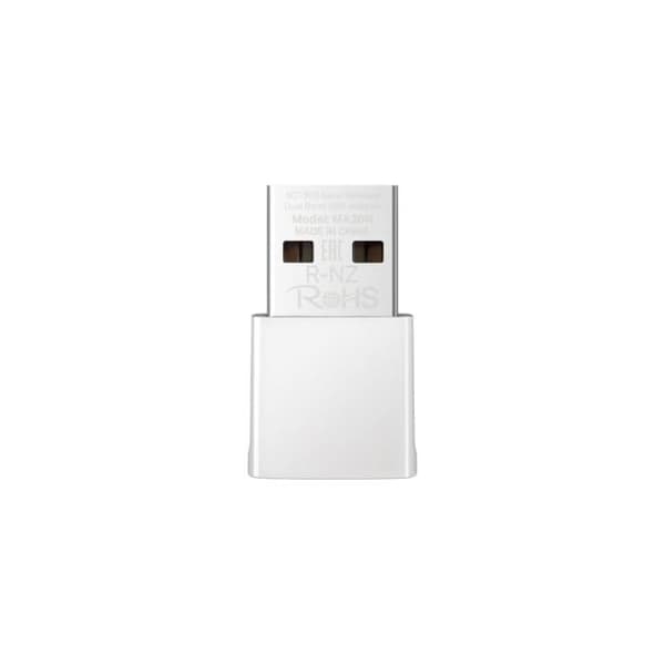 Trådlös USB-adapter - MERCUSYS - MA30N - Dubbelband 867 Mbit/s - Nanostorlek - WPA3-säkerhet Vit