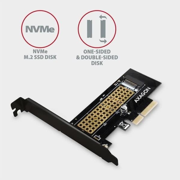 AXAGON ECO PCEM2-N PCIE NVME M.2 Adapter PCI-Express x4 Intern Adapter för anslutning av NVMe M.2 SSD på