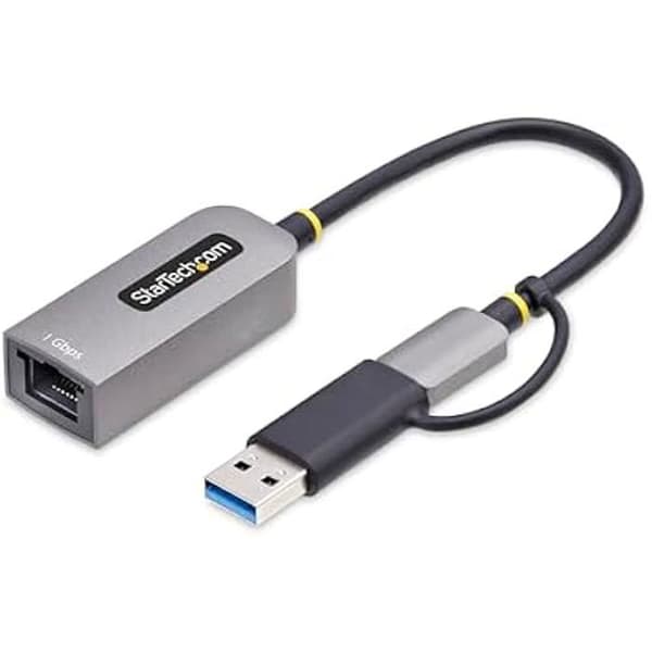 StarTech.com USB-C till Ethernet-adapter med USB-A dongle, 10/100/1000Mbps, USB 3.0 till Ethernet-nätverksadapter