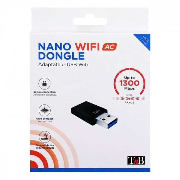 TNB Nano Wi-Fi Nyckel AC 1300 Mbps - svart