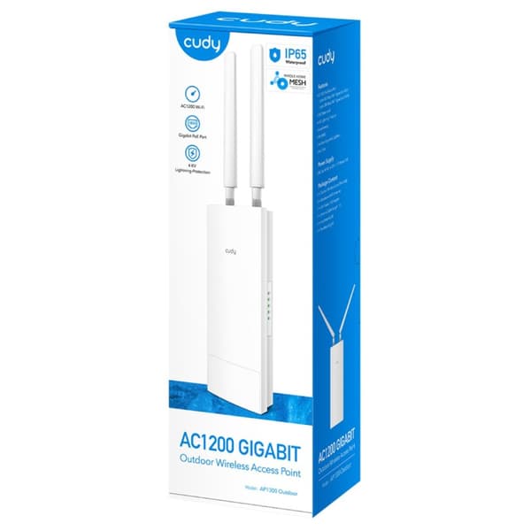 Cudy AP1300 Utomhus 867 Mbit/s Vit Power over Ethernet (PoE)