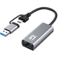 Miniatyrbild 1 av 2: LevelOne USB-0423 2,5 Gigabit Ethernet 2-i-1 USB-C/A nätverksadapter