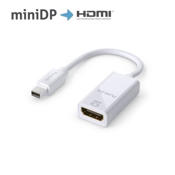 PureLink Mini DisplayPort till HDMI-adapter, 4K Ultra HD 60Hz, 18GB/s bandbredd, guldpläterade kontakter, 0,15m,