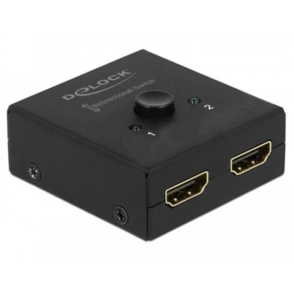 Delock HDMI 2 - 1 dubbelriktad 4K 60 Hz kompakt - Retail Box - Video/Audio-Schalter - 2 x HDMI - Desktop () - 64072