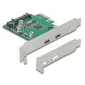 Miniatyrbild 2 av 2: DeLOCK PCI Express x1-kort till 2 x extern SuperSpeed USB (USB 3.2 Gen 1) USB Typ-C honkort och adapter