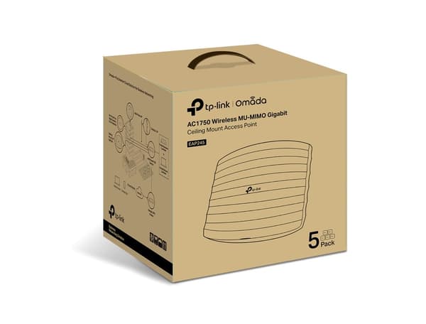 TP-Link Omada EAP245 (5-PACK) trådlös accesspunkt 1750 Mbit/s Vit Power over Ethernet (PoE)