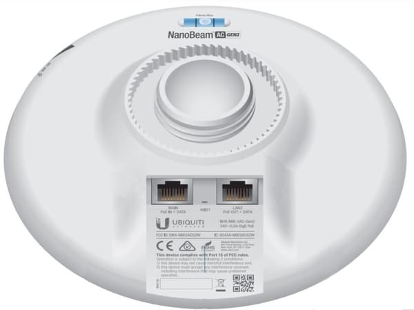 Ubiquiti NanoBeam 5AC Gen 2 Nätverksbrygga 450 Mbit/s Vit