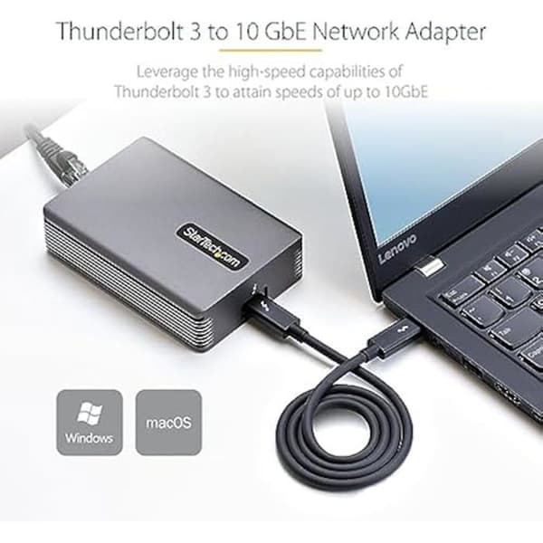 Thunderbolt 3 till Ethernet-adapter, 10GbE - Multi-Gigabit - STARTECH.COM - RJ45 1G, 2,5G, 5G och 10G