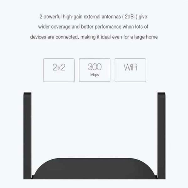 Wi-Fi Vahvistin Xiaomi DVB4235GL Musta 300 Mbps