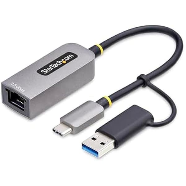 Nätverksadapter - STARTECH.COM - USB-C till Ethernet - 2.5GbE - USB-A - Kompakt Grå
