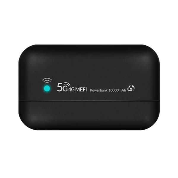 4G/5G Mobiilireititin, 10000mAh Powerbank, 150Mbps Nopeus,Musta1