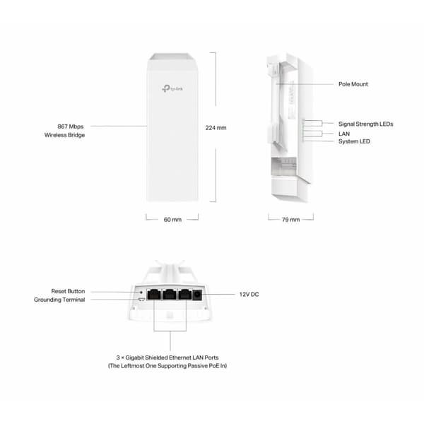 Adgangspunkt TP-Link EAP211-BRIDGE KIT Hvid