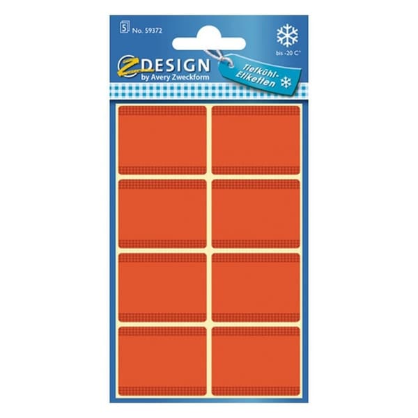 Avery AV-59372 Z-Design Frysetiketter 36x28 mm 40 Styck Röd