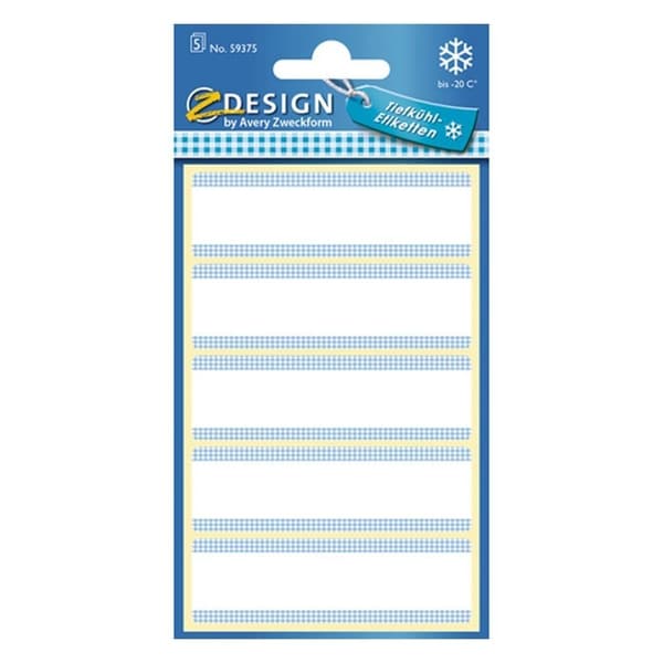 Avery AV-59375 Z-Design fryseetiketter 76x22 mm 25 stk. Hvid/Blå