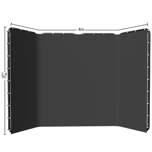 Fotografi baggrundstativ, justerbar højde, grøn skærm baggrunde, 240x400cm Sort