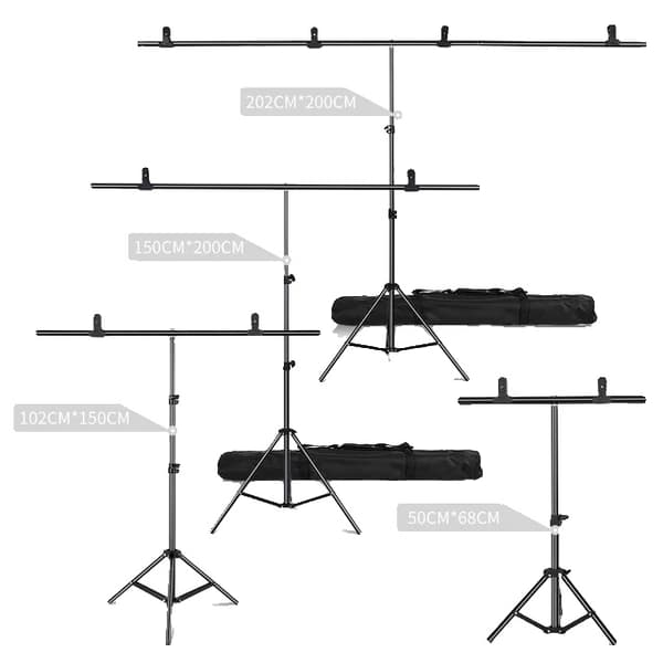 Fotografi baggrundsstøtte, T-formet design, Chroma Key grøn skærm support, 200x260CM, Nyt Baggrundstativ