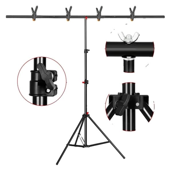 Fotografi baggrundsstøtte, T-formet design, Chroma Key grøn skærm support, 200x260CM, Nyt Baggrundstativ