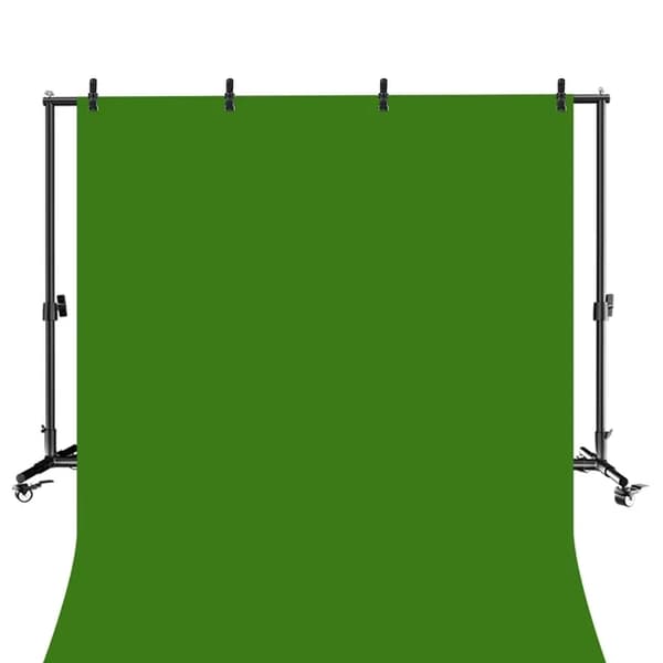 Bakgrundsställning, justerbar storlek, portabel med hjul, 200x200cm, Med vit färg