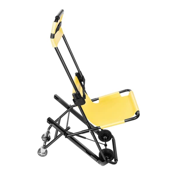 Manuel Lift Trappe Stole, 350,53 lbs Belastningsevne, Foldbart Design, 4 Hjul,Gul