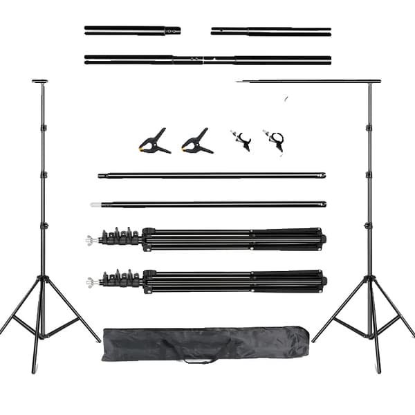 Fotovideo-studio bakgrundsställ, justerbart teleskopiskt system, medföljande bärväska., 2x2M, Ny Flexibel