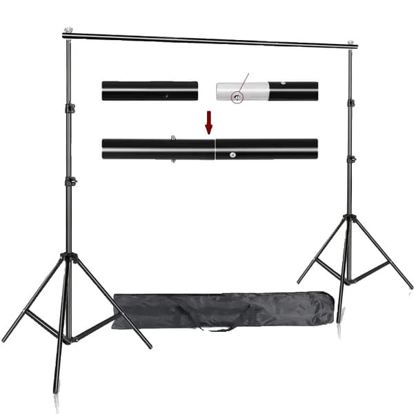 Fotovideo-studio bakgrundsställ, justerbart teleskopiskt system, medföljande bärväska., 2,6x3M, Ny Regular